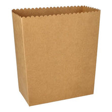 Prostokątne, brązowe pudełka na popcorn PAPSTAR (19,2x15,8x8 cm, duże) od PAPSTAR GmbH-Folie (50 sztuk) - to prostokątny, brązowy pojemnik z falowanym brzegiem, idealny na ekologiczne wydarzenia.