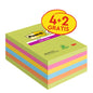 Opakowanie dużych karteczek samoprzylepnych Post-it® Super Sticky, 101 x 152 mm, w linie, w różnych kolorach. Zawiera 4 bloki + 2 gratis (90 kartek/blok), karteczki o dużej przyczepności, od 3M Deutschland GmbH, 100% certyfikowane przez PEFC.