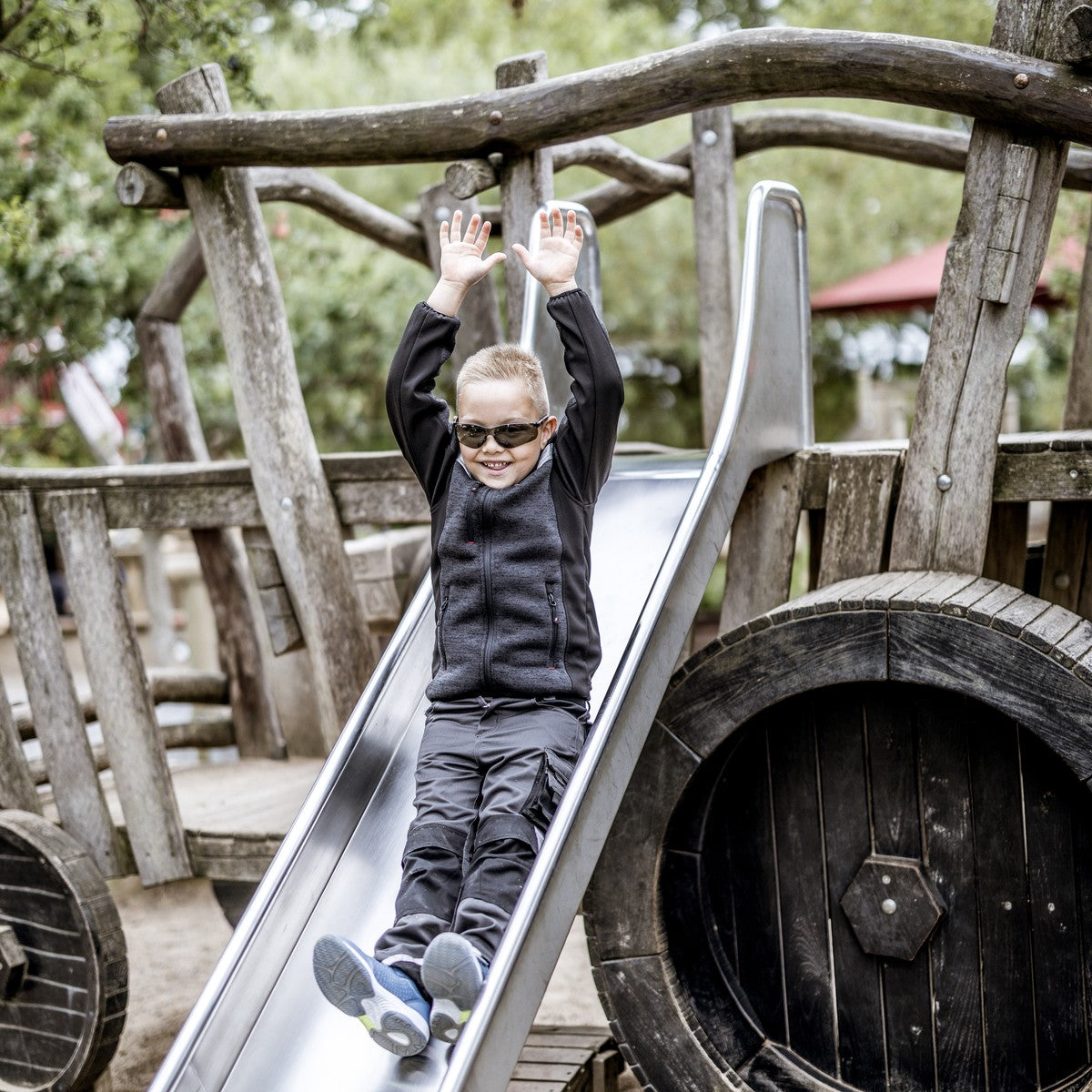 NITRAS MOTION TEX KIDS, dzianinowa kurtka softshell w kolorze czarnym