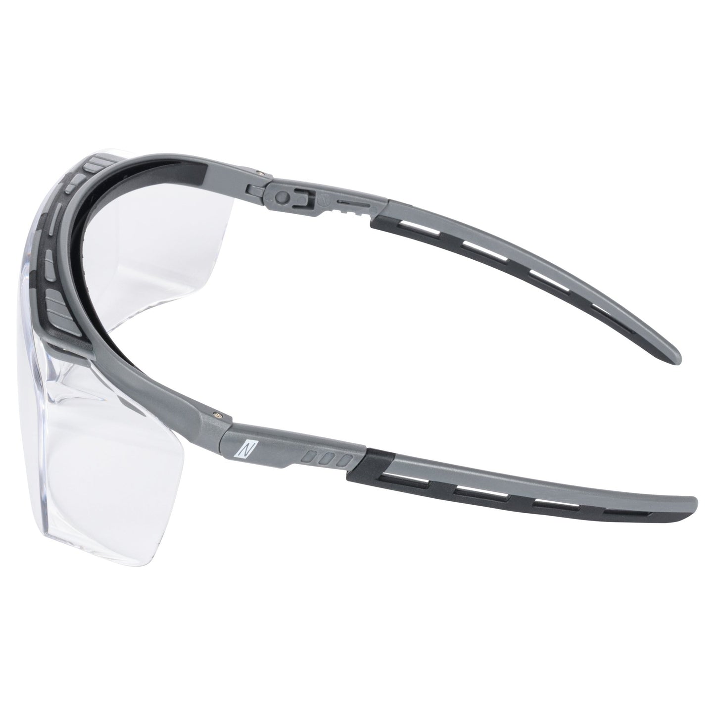 NITRAS VISION PROTECT PREMIUM, okulary zausznikowe, przezroczyste / szare, tworzywo sztuczne ISO 16321-1 | Opakowanie (10 sztuk)