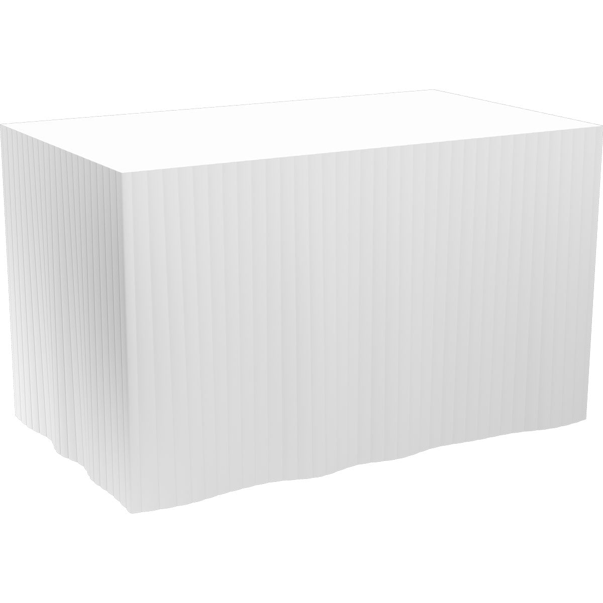 Duży stos jednokolorowych białych serwetek papierowych pokazany jest na białym tle - idealny do połączenia z obrusami Dunicel, samoprzylepne 72 cm, 5 odcinków po 4 m od Duni GmbH dla eleganckich dekoracji stołowych.