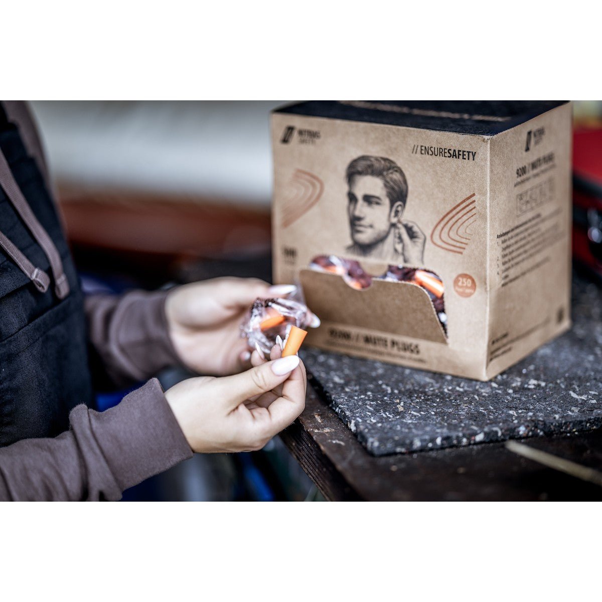 NITRAS MUTE PLUGS, zatyczki do uszu, pomarańczowe, EN 352-2, 250 par w opakowaniu PU | Opakowanie (1 szt.)