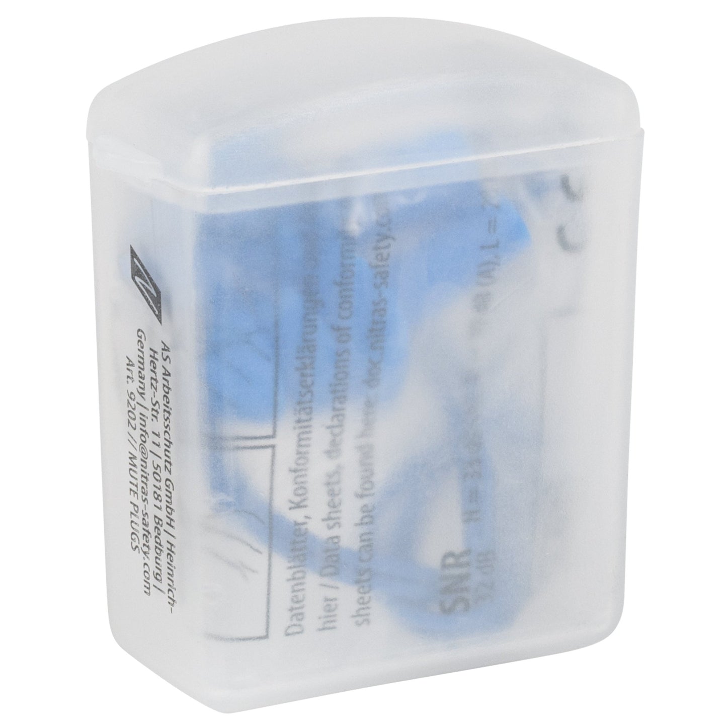 NITRAS MUTE PLUGS, zatyczki do ochrony słuchu, niebieskie, EN 352-2 metalowe | Opakowanie (48 sztuk)