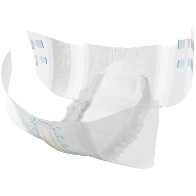 ABENA Slip Flexi Fit M-L Premium od Abena Re-Seller GmbH przekonuje elastycznymi mankietami na nogawkach, miękką wyściółką wewnętrzną, kolorowymi oznaczeniami na zewnątrz i elastycznym dopasowaniem z otwartą powierzchnią chłonną i pasem.