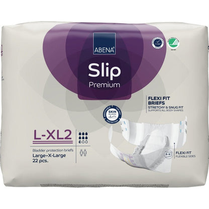 Opakowanie ABENA Slip Flexi Fit M-L Premium od Abena Re-Seller GmbH z 22 sztukami wyróżnia się elastycznymi slipami dla idealnego dopasowania i przyjaznymi dla skóry materiałami.