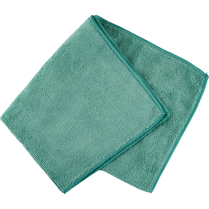 Das Mikrofasertuch ENA Natura (40x40 cm) von Abena Re-Seller GmbH ist sauber gefaltet auf weißem Untergrund. Abgenähte Kanten und eine weiche, strukturierte Oberfläche sorgen für eine streifenfreie Reinigung und damit für makellose Ergebnisse.