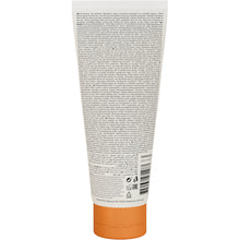 Zbliżenie tyłu tuby kremu przeciwsłonecznego Bambo Nature 200 ml SPF30 od Abena Re-Seller GmbH z informacjami i wskazówkami dla wrażliwej skóry w różnych językach, a także symbolami i kodem kreskowym. Produkt przeciwsłoneczny jest bezbarwny i bezzapachowy.