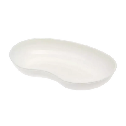 AMPri MED-COMFORT plastikowa miska nerkowa 24 cm 600 ml od AMPri Handelsgesellschaft mbH to biała, nerkowata miska medyczna z gładką powierzchnią, często używana w medycynie do przechowywania narzędzi chirurgicznych lub zbierania płynów. Jest płaska i ma lekko zakrzywione wgłębienie na krawędzi. Dostępna jest w różnych kolorach.