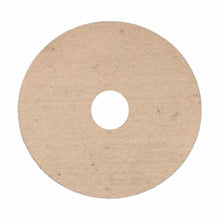 Płaska, okrągła, beżowa tarcza z otworem pośrodku, podobna do filcu polerskiego z wełny owczej Arcora Filz Profi (17", 432 mm) od Arcora International GmbH do polerowania podłóg drewnianych maszynami do 350 obr./min. Tło jest białe.