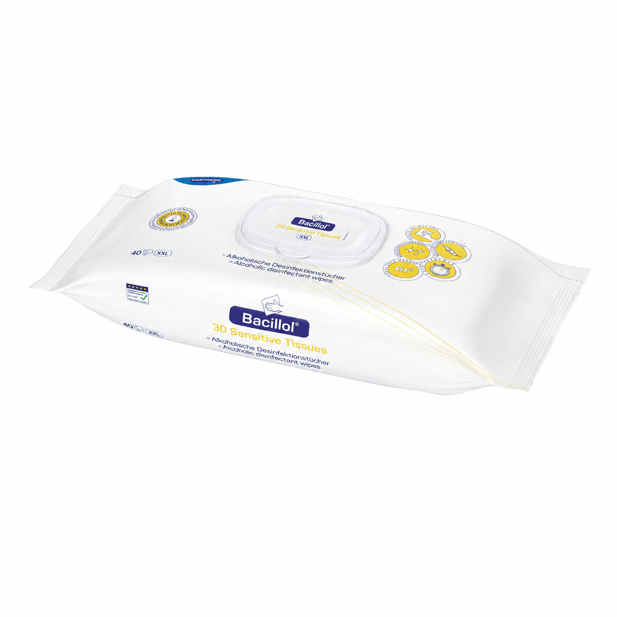 Chusteczki dezynfekujące Hartmann Bacillol 30 Sensitive Tissues | Opakowanie (40 sztuk)