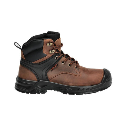 Buty ochronne S3S, sznurowane buty ochronne S3S, orzechowy brąz/czarny