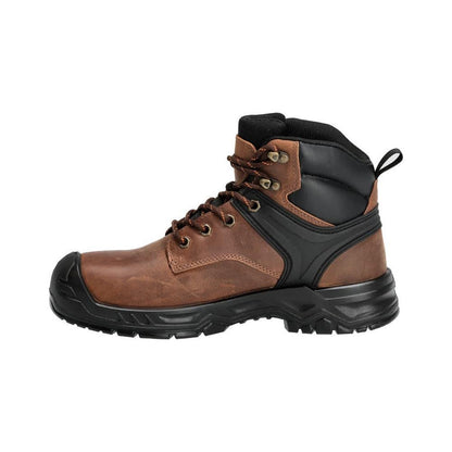 Buty ochronne S3S, sznurowane buty ochronne S3S, orzechowy brąz/czarny