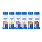 Fresubin 2 kcal/napój z błonnikiem, karton mieszany 200 ml (6-pak) od Fresenius Kabi Deutschland GmbH zawiera sześć smaków, każda butelka ma 400 kcal i 20 g białka, niebieskie zamknięcie/etykieta. Smaki: kawa, wanilia, owoc, cytryna, cappuccino, czekolada.