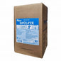 Brązowy karton z napisem "GastroPower Spülfix Öko-Box, 10 l" firmy Abena Re-Seller GmbH z niebiesko-białą instrukcją, symbolami zagrożenia i oznaczeniem 10 litrów; ten biodegradowalny środek do mycia naczyń jest przyjazny dla środowiska.