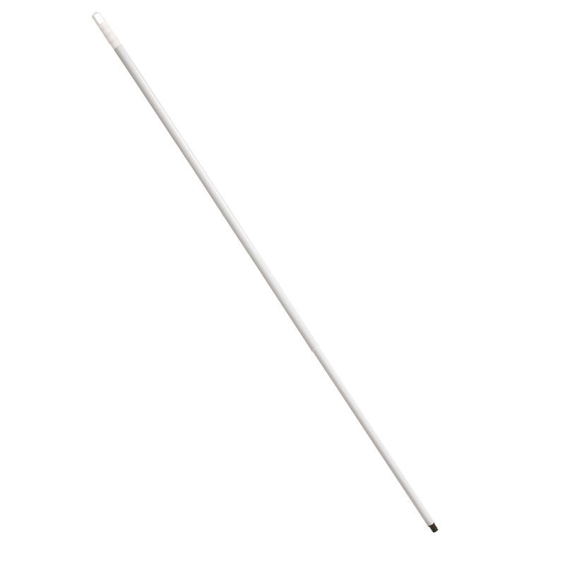 Białe, cylindryczne TELESKOPOWE STALOWE RURKI (ø 25/21mm, wysuwane do 2000mm) od Haug Bürsten KG są sfotografowane na prostym białym tle.