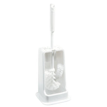 Zestaw WC 4-KĄTNY, SZCZOTKA6140 BIAŁA (145x145x415mm) od Haug Bürsten KG posiada białą plastikową szczotkę i uchwyt w pasującym prostokątnym uchwycie, który idealnie pasuje do minimalistycznego wystroju łazienki.