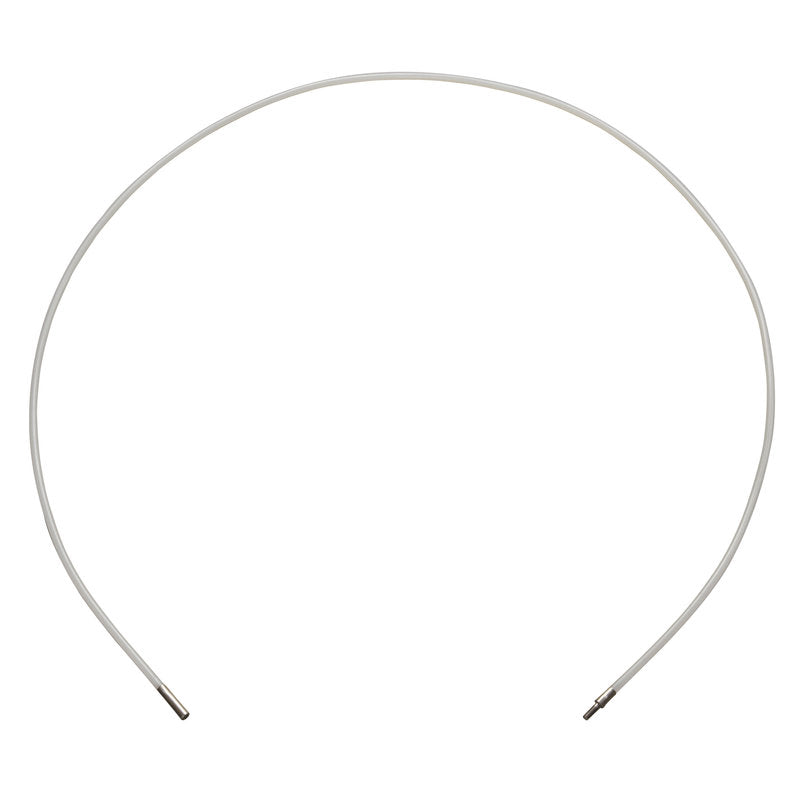 Ein schlichtes, dünnes, flexibles Metallstirnband mit weißer Kunststoffbeschichtung, 1500xø6mm von Haug Bürsten KG. Durch seine halbrunde Form und die freiliegenden Enden ist es ideal als "VERLÄNGERUNG OHNE GRIFF POLYAMID" geeignet. Abgebildet vor weißem Hintergrund.