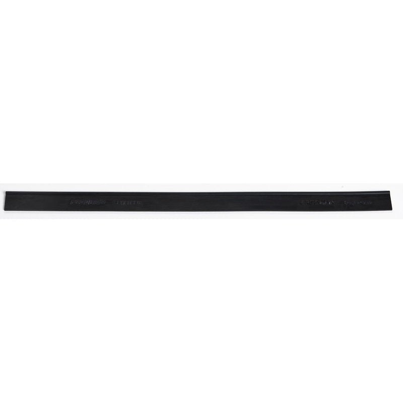 Prosta czarna metalowa GUMA ZAMIENNA, 350 mm, od Haug Bürsten KG, jest przedstawiona na białym tle. Ten element akcesorium pasuje do art. 8535 i służy jako guma zamienna; oznaczenia na artykule są słabe lub mało widoczne.