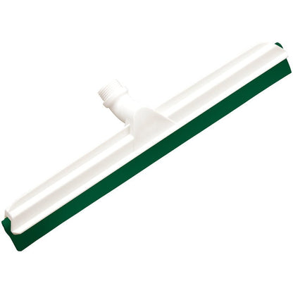 GELENK-WASSERSCHIEBER Haug Bürsten KG, 2-wargowy do żywności, 560x43x22mm to biały plastikowy głowica ściągacza do podłóg z zieloną gumową listwą i złączem gwintowanym, idealny dla przemysłu spożywczego.