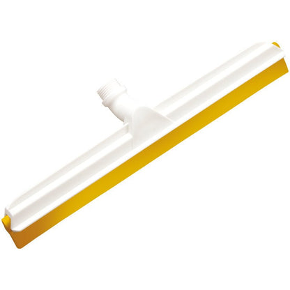 GELENK-WASSERSCHIEBER Haug Bürsten KG, 2-wargowy do żywności, 560x43x22mm ma biało-żółtą głowicę z centralną mufą gwintowaną do mocowania drążka, jest zaprojektowany dla przemysłu spożywczego i stoi na prostym białym tle.