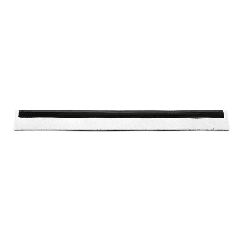 ERATZOWA GUMOWA WARGA, jednowargowa, odpowiednia do kontaktu z żywnością (420x20x22mm) od Haug Bürsten KG charakteryzuje się pojedynczym białym, prostokątnym paskiem z wąską, środkowo biegnącą czarną gumową uszczelką.