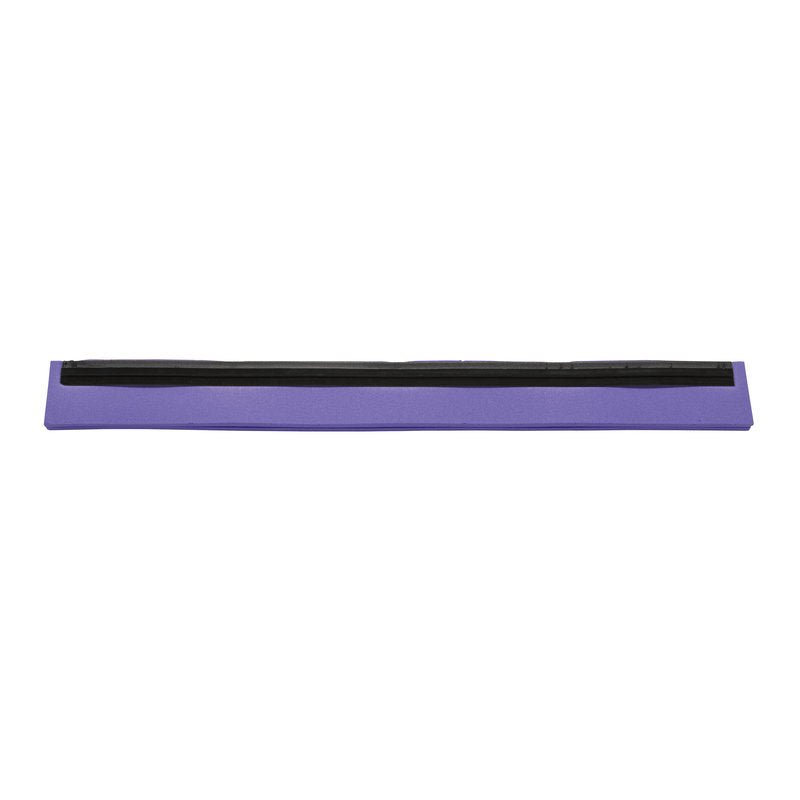 Haug Bürsten KG ERSATZ-GUMMILIPPE, 2-WARGOWA (420x20x22mm) to fioletowa, prostokątna podkładka na nadgarstek z czarnym paskiem na górze, zaprojektowana do ergonomicznego wsparcia klawiatury.