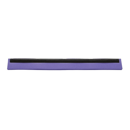 Haug Bürsten KG ERSATZ-GUMMILIPPE, 2-WARGOWA (420x20x22mm) to fioletowa, prostokątna podkładka na nadgarstek z czarnym paskiem na górze, zaprojektowana do ergonomicznego wsparcia klawiatury.