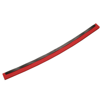 Zakrzywiona czerwona-czarna ZAPASOWA GUMOWA WARGA, 1-wargowa, guma spożywcza (700x20x22mm) od Haug Bürsten KG, na białym tle.