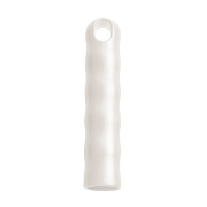 Biała, cylindryczna ZAWIESZKA DO WSZYSTKICH RĄCZEK O ŚREDNICY ZEWNĘTRZNEJ 22MM (125xØ24mm) od Haug Bürsten KG z falowaną teksturą, otwartym dolnym końcem i małym okrągłym otworem w pobliżu górnego końca, sfotografowana na prostym białym tle.