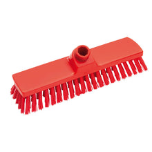 Der BESEN, PBT, ø 0,50MM MITTEL, 300X70X40MM von Haug Bürsten KG mit festen PBT-Borsten und zentraler Stielaufnahme wird auf weißem Hintergrund als praktisches Reinigungswerkzeug präsentiert.