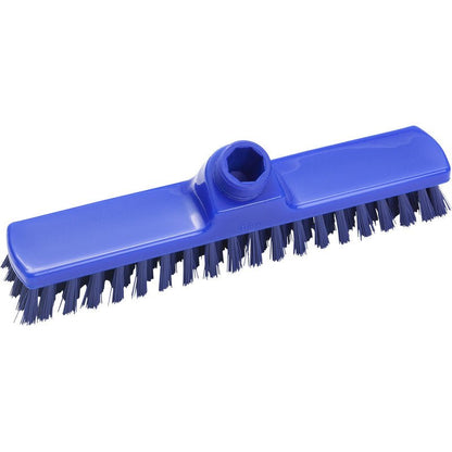 Wycieraczka, ø 0,50 MM TWARDY, 280x50x26 MM od Haug Bürsten KG to niebieska, prostokątna głowica szczotki z sztywnymi włosiem i centralnym gniazdem, idealna do efektywnego czyszczenia podłóg i powierzchni w domu.