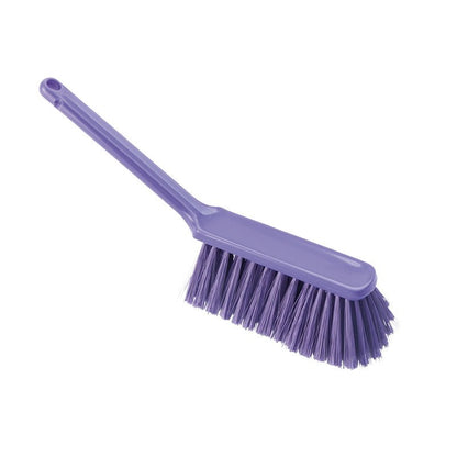 HANDBESEN, WEICH, 310MM, GESCHLITZT od Haug Bürsten KG to plastikowa szczotka ręczna z długim uchwytem i miękkim, rozszczepionym włosiem, idealna do wrażliwych powierzchni, przedstawiona na białym tle.