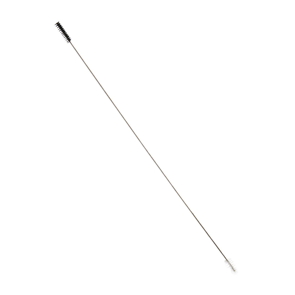 Szczotka Haug Schlauchbürste z drutem ze stali nierdzewnej V2A od Haug Bürsten KG ma na jednym końcu gęste czarne włosie, a na drugim końcu mniejsze białe włosie, idealne do czyszczenia rur i wąskich przestrzeni. Uchwyt ze stali nierdzewnej zapewnia trwałość.