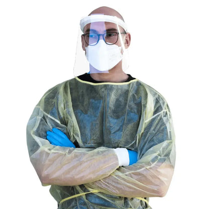 Żółty fartuch ochronny dla odwiedzających i personelu