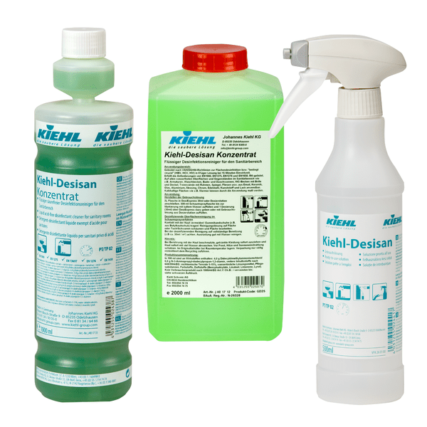 Sześciopak pustych butelek lejkowych Johannes Kiehl KG Kiehl-Desisan 500 ml, każda z rozpylaczem piany - idealne do profesjonalnego czyszczenia.