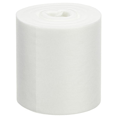 Pojedyncza rolka chusteczek czyszczących WypAll® Wettask™ PowerClean od Kimberly-Clark GmbH (6 wkładów x 120 arkuszy, biały) stoi pionowo na białym tle.