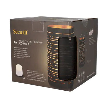 Papstar Świecznik Securit® Ø 8 cm x 15 cm czarno-złoty