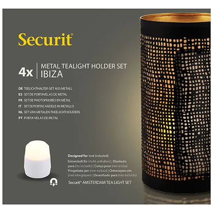Papstar Świecznik Securit® Ø 8 cm x 15 cm czarno-złoty