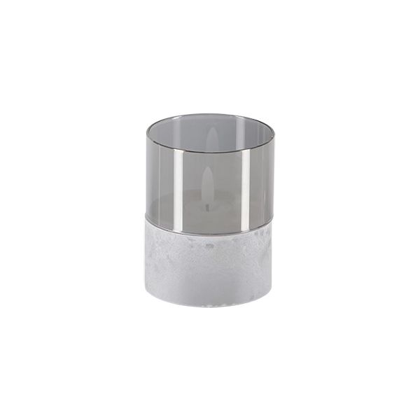 Papstar Świeca LED Securit® Ø 8 cm szara „Gracia”