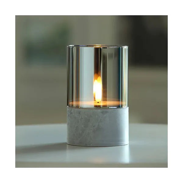 Papstar Świeca LED Securit® Ø 8 cm szara „Gracia”