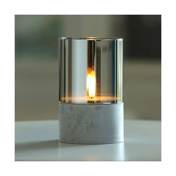 Papstar Świeca LED Securit® Ø 8 cm szara „Gracia”