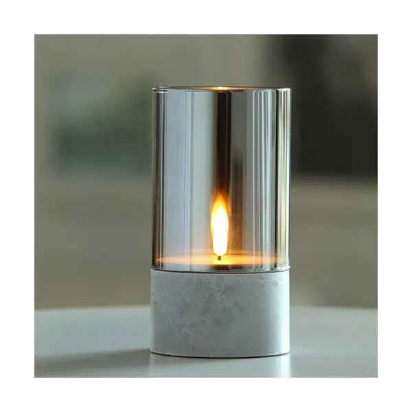 Papstar Świeca LED Securit® Ø 8 cm szara „Gracia”