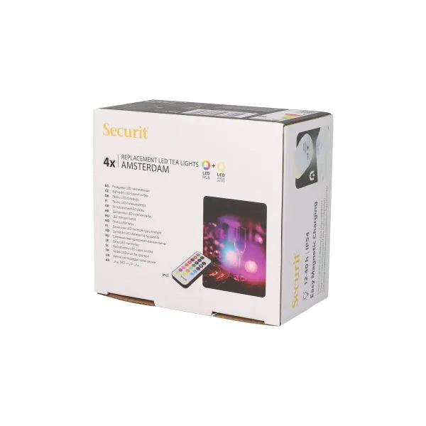 Papstar Zestaw uzupełniający do podgrzewaczy LED Securit® 4 Ø 4 cm x 5 cm „Amsterdam” czas świecenia 12-40 godzin