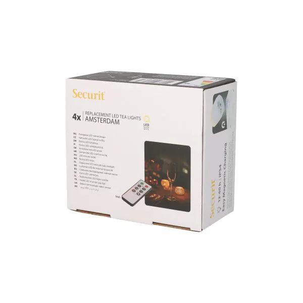 Papstar Zestaw uzupełniający do podgrzewaczy LED Securit® 4 Ø 4 cm x 5 cm „Amsterdam” czas świecenia 12-40 godzin