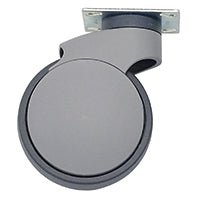 Novocal lekko bieżna rolka z tworzywa sztucznego o średnicy 125 mm to szara rolka skrętna z płaską płytką, idealna do łatwego montażu na wózkach opiekuńczych lub meblach dla płynnej mobilności. Opakowanie zawiera 1 sztukę.