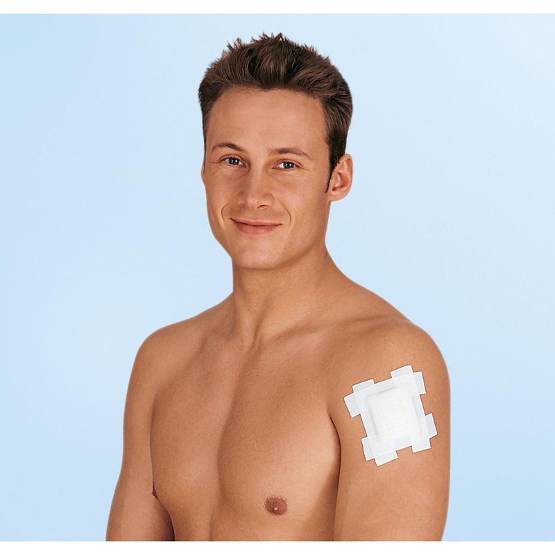 Plaster Leukoplast Hospital, w rolce, bez pierścienia ochronnego – w użyciu