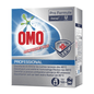 Wystawiono opakowanie Omo Professional Disinfectant Plus, środka do dezynfekcji prania (8550 g) od Diversey Deutschland GmbH & Co. OHG. Opakowanie podkreśla skuteczność w usuwaniu uporczywych plam w temperaturze 40 °C i zawiera loga Unilever i Diversey oraz instrukcje użytkowania.