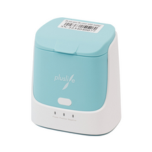 Das Pluslife Integrierte Nukleinsäuretestgerät (Vet-Version) ist kompakt und helltürkis mit einem weißen Deckel und dem „PlusLife“-Logo. Es verfügt über drei Kontrollleuchten (Power, Positiv, Negativ) und ein Barcode-Etikett auf der Oberseite. Packung enthält 1 Stück.