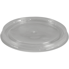 Abgebildet ist ein transparenter, runder PP Deckel für Schale (ø 11,1 cm) von Abena Re-Seller GmbH auf weißem Hintergrund. Der flache Deckel hat einen leicht erhabenen Rand und einen Mittelhöcker. Verkauft in Packungen zu 50 Stück.