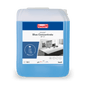 Dziesięciolitrowy kanister niebieskiego uniwersalnego środka czyszczącego Drizzle® Blue Concentrate od BUZIL-WERK Wagner GmbH & Co. KG, z niebieską etykietą, symbolem do napełniania, symbolem pH 7 i wskazówkami bezpieczeństwa na opakowaniu.